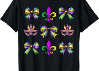 Mardi Gras Coquette Bow Carnival New Orleans Trip women kids T-Shirt