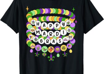 Mardi Gras Friendship Bracelet Mardi Gras Beads Kids Girls T-Shirt