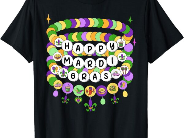 Mardi gras friendship bracelet mardi gras beads kids girls t-shirt