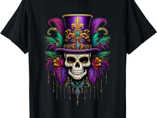 Mardi gras skull witch doctor new orleans men women t-shirt