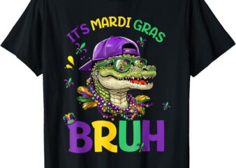 Mardigator Alligator Bruh Mardi Gras Costume Teens Boys T-Shirt