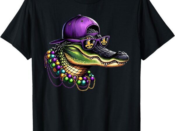 Mardigator mardi gras costume alligator carnival boys kids t-shirt