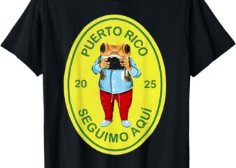 Más Fotos Puerto Rico Frog Concho Retro 2025 For Men Women T-Shirt