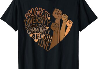 Melanin African Women Black History Fists Diversity Equity T-Shirt