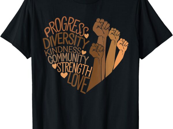 Melanin african women black history fists diversity equity t-shirt