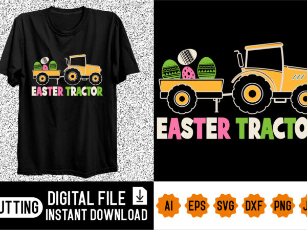 Easter tractor easter gift for teachers vector clipart