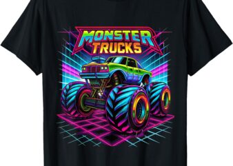 Monster Truck Colorful Graffiti For Toddlers Youth Adults T-Shirt