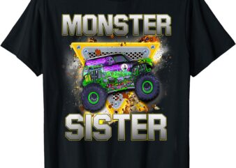 Monster Truck SISTER Monster Truck Are My Jam Truck Lovers T-Shirt