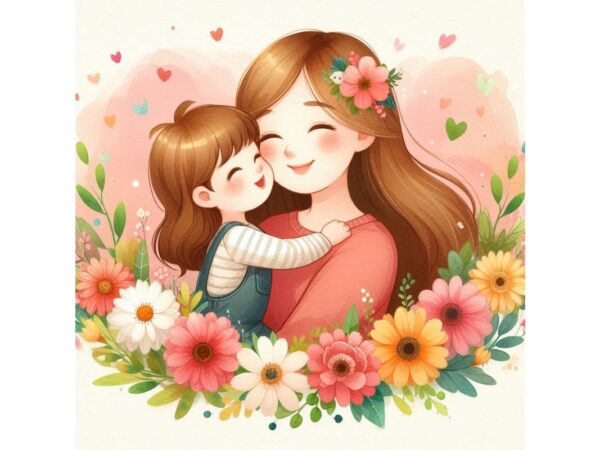 Mother’s day watercolour illustration t shirt designs for sale