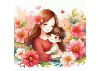 Passion Mother’s Day Watercolour Illustration T-shirt design