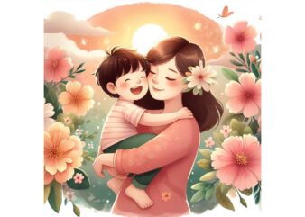 Mother’s Day Watercolour Illustration T-shirt design