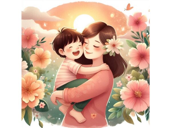 Mother’s day watercolour illustration t-shirt design