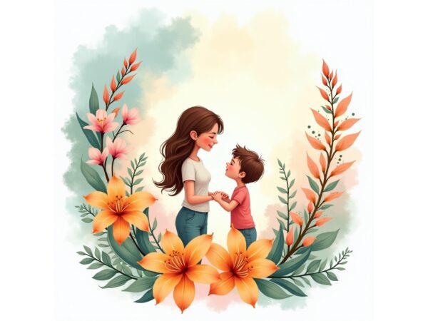 Mother’s day watercolour illustration t shirt designs for sale