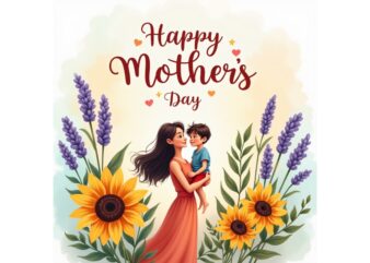 Colourful Mother’s Day Watercolour t-shirt design download instantly