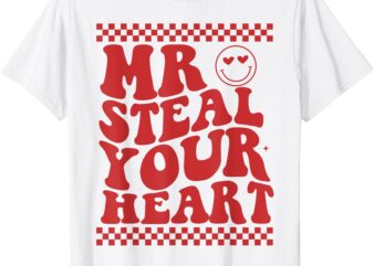 Mr Steal Your Heart For Boys Toddlers Valentine’s Day Kids T-Shirt