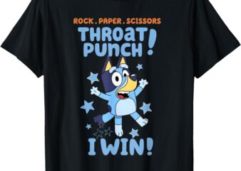 Muffin Rock Paper Scissors Throat Punch Blue Tan Heeler T-Shirt