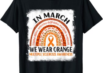 Multiple Sclerosis Awareness Ms Rainbow We Wear Orange T-Shirt