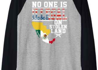 No One Is Illegal on Stolen Land Gifts Native Americans Raglan Baseball Tee