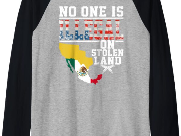 No one is illegal on stolen land gifts native americans raglan baseball tee T shirt vector artwork