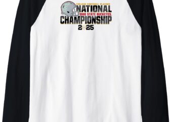 Ohio State Buckeyes CFP National Championship 2025 White Raglan Baseball Tee