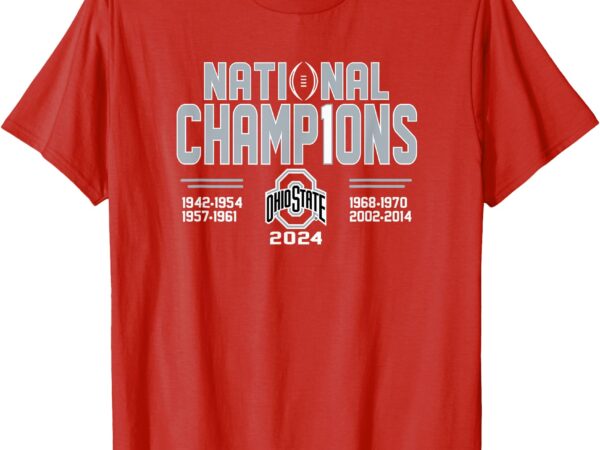 Ohio state buckeyes national champs 2024 cfp number 1 red t-shirt