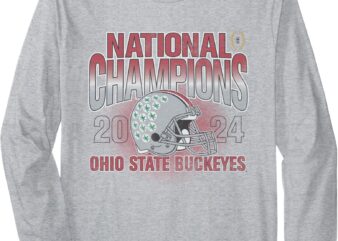 Ohio State Buckeyes National Champs 2024 CFP Vintage Gray Long Sleeve T-Shirt