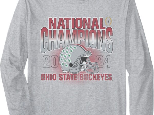 Ohio state buckeyes national champs 2024 cfp vintage gray long sleeve t-shirt