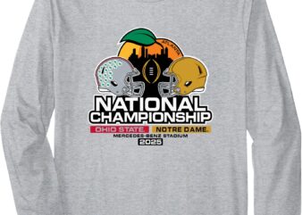 Ohio State vs Notre Dame National Championship 2025 Gray Long Sleeve T-Shirt