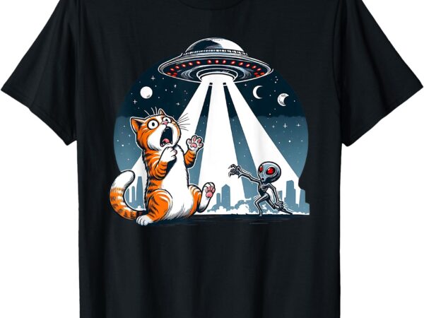 Urban art fitters orange cat ufo t-shirt