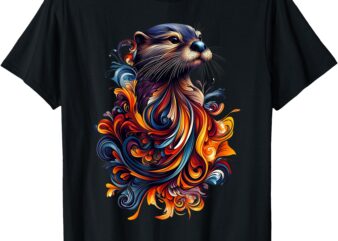 Otter Wildlife Nature Colorful Otter T-Shirt