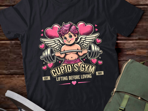 Pa16-funny valentine’s day cupid’s gym love fitness workout t shirt illustration