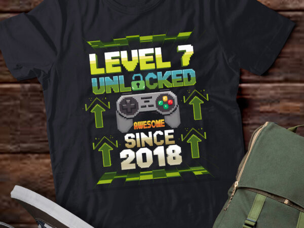 Pa17-7 year old 2018 level 7 unlocked 7th birthday t shirt illustration