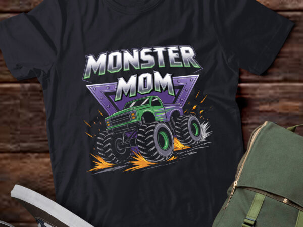 Pa31 monster truck mom birthday party retro monster trucks t shirt illustration