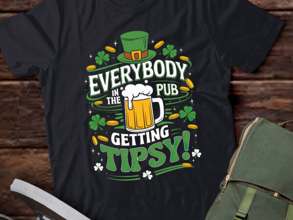 Pa34 everybody in the pub getting tipsy funny st patrick’s day t shirt illustration