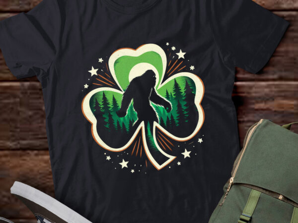 Pa52-st patricks day bigfoot sasquatch shamrock irish men women t shirt illustration