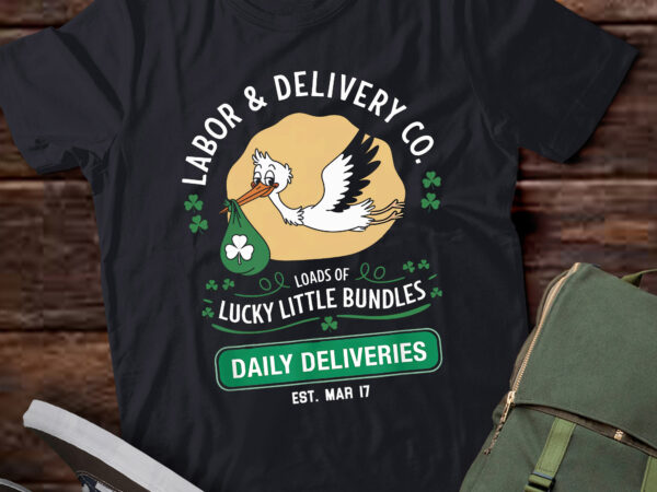 Pa54-labor and delivery st patrick’s day lucky l&d nurse shamrock t shirt illustration