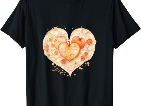 Peach heart farming love t-shirt