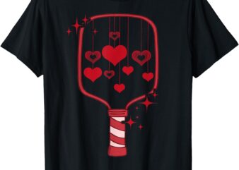 Pickleball Paddle Heart Valentines Day Racquetball Men Women T-Shirt