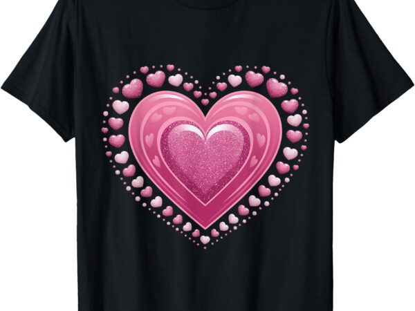 Pink hearts kids school valentines day girls boys t-shirt