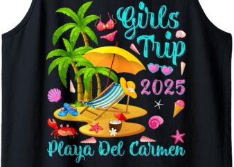 Playa Del Carmen Beach Mexico Summer Girls Trip 2025 Tank Top t shirt illustration