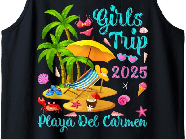 Playa del carmen beach mexico summer girls trip 2025 tank top t shirt illustration