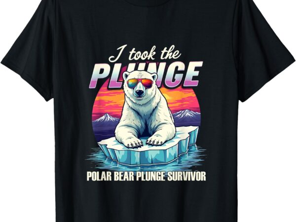 Polar bear plunge survivor fun winter adventurers apparel t-shirt