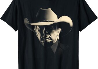 President Trump Head Cowboy USA 2024 Vote Election US July 4 T-Shirt