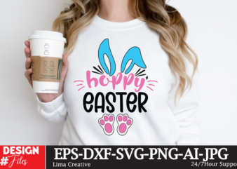 Hoppy Easter SVG Cut File, Happy easter SVG PNG, Easter Bunny Svg, Kids Easter Svg, Easter Shirt Svg, Easter Teacher Svg, Bunny Svg, svg fil