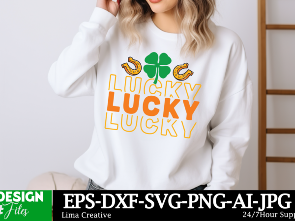 Lucky st.patrick’s day svg cut file, happy st. patrick’s day svg, st. patrick’s day svg, st patrick’s day quotes, irish svg, clover svg, sha t shirt vector graphic