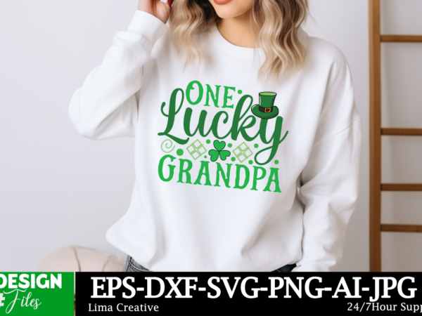 One lucky grandpa svg cut file, happy st. patrick’s day svg, st. patrick’s day svg, st patrick’s day quotes, irish svg, clover svg, shamrock t shirt design online