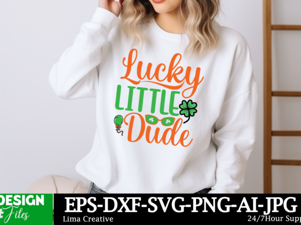 Lucky little dude svg cut file, happy st. patrick’s day svg, st. patrick’s day svg, st patrick’s day quotes, irish svg, clover svg, shamrock t shirt vector graphic