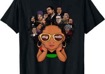 Pride Afro Melanin Girl Kids Black History Month T-Shirt