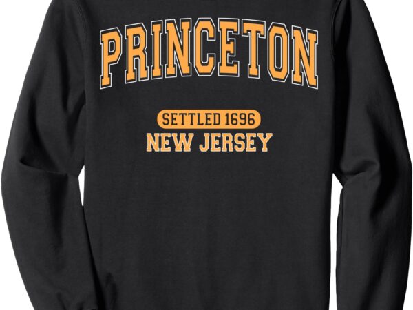 Princeton new jersey settled 1696 retro arched pale orange sweatshirt