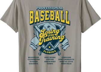 Professional Baseball Spring Training 2025 Florida Cities T-Shirt